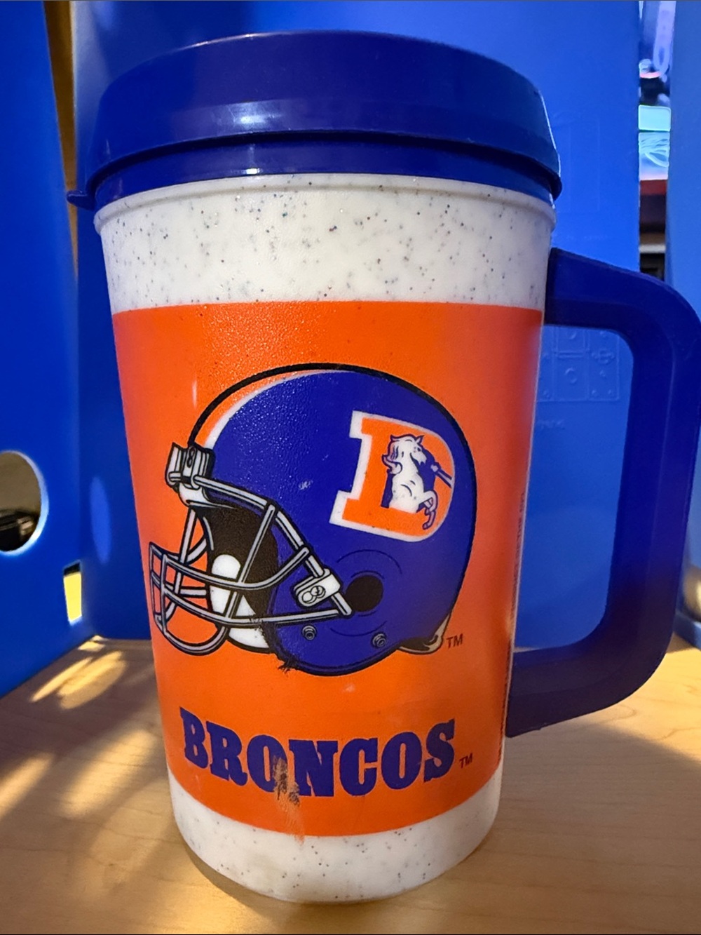 Vintage 85’ NFL Denver Broncos Insulated Travel Mug(Aladdin Brand mug) 7-11
